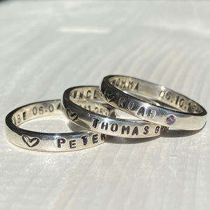 Personalized Sterling Silver Family Ring - Cherish Your Loved Ones