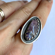 Load image into Gallery viewer, One of a kind - purple amethyst sterling silver ring - size 7.5