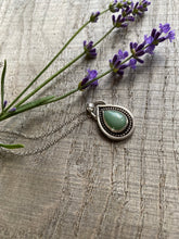 Load image into Gallery viewer, Rainbow drop - green aventurine and sterling silver pendant